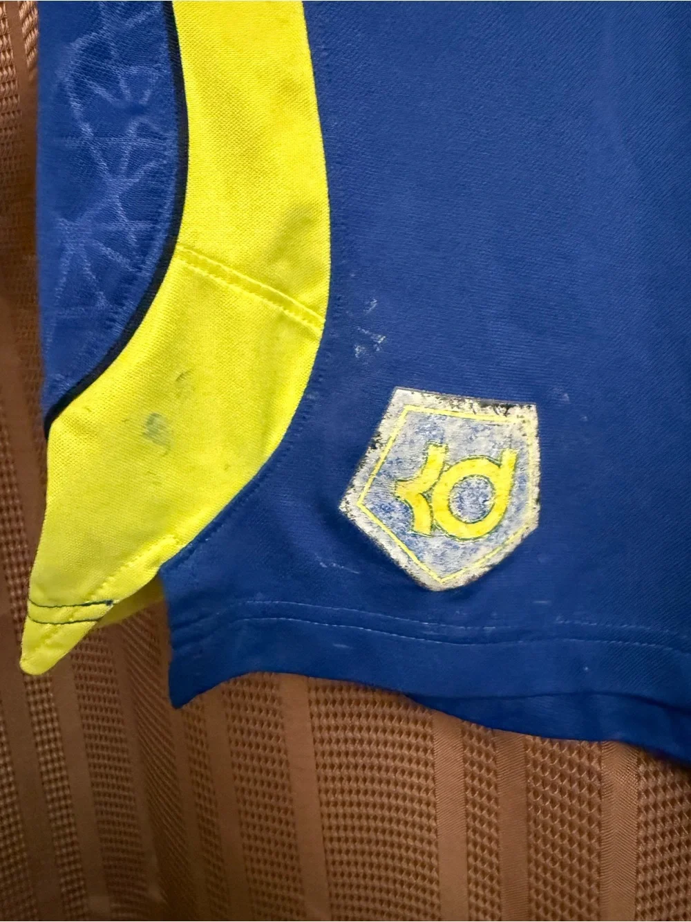Nike KD 5 Basketball Dri-fit Royal Blue and Bright Yellow Shorts Size L